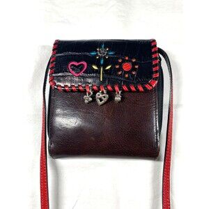 Brighton Crossbody Convertible Organizer Charm Wallet Bag 6 x 5 Leather
